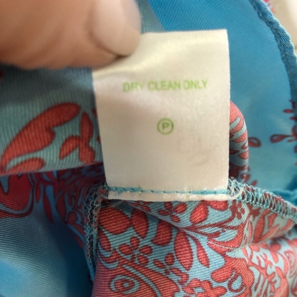 Lilly Pulitzer Silk Tank Top Print Size 0 Blue Red Scoop Neck Women’s - Picture 6 of 6